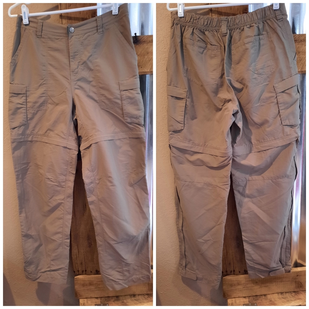 REI tan nylon convertible pants 10 womans outdoors
